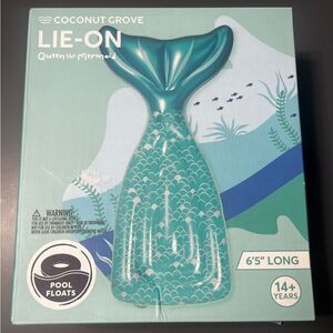 Coconut Grove Lie On Adult Pool Float Teal Mermaid Tail (Length 6.5ft)